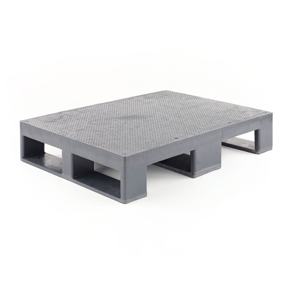 Produktabbildung Nr. 1: Kunststoffpalette, dunkelgrau, 800x600x150 mm, mit Antirutschbelag