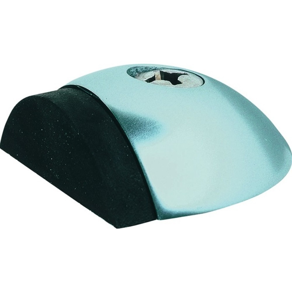 Produktabbildung: KWS Bodentürpuffer 2001, Edelstahl, rostfrei matt, Ø 57 mm Höhe 18 mm, Dübelmontage