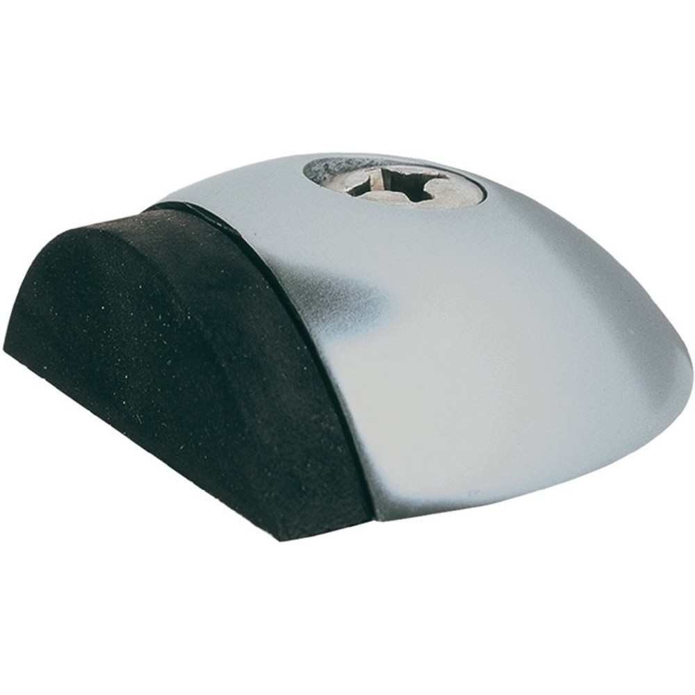 Produktabbildung: KWS Türpuffer 2001.31, Leichtmetall silberfarbig eloxiert, Höhe 18 mm, Dübelmontage