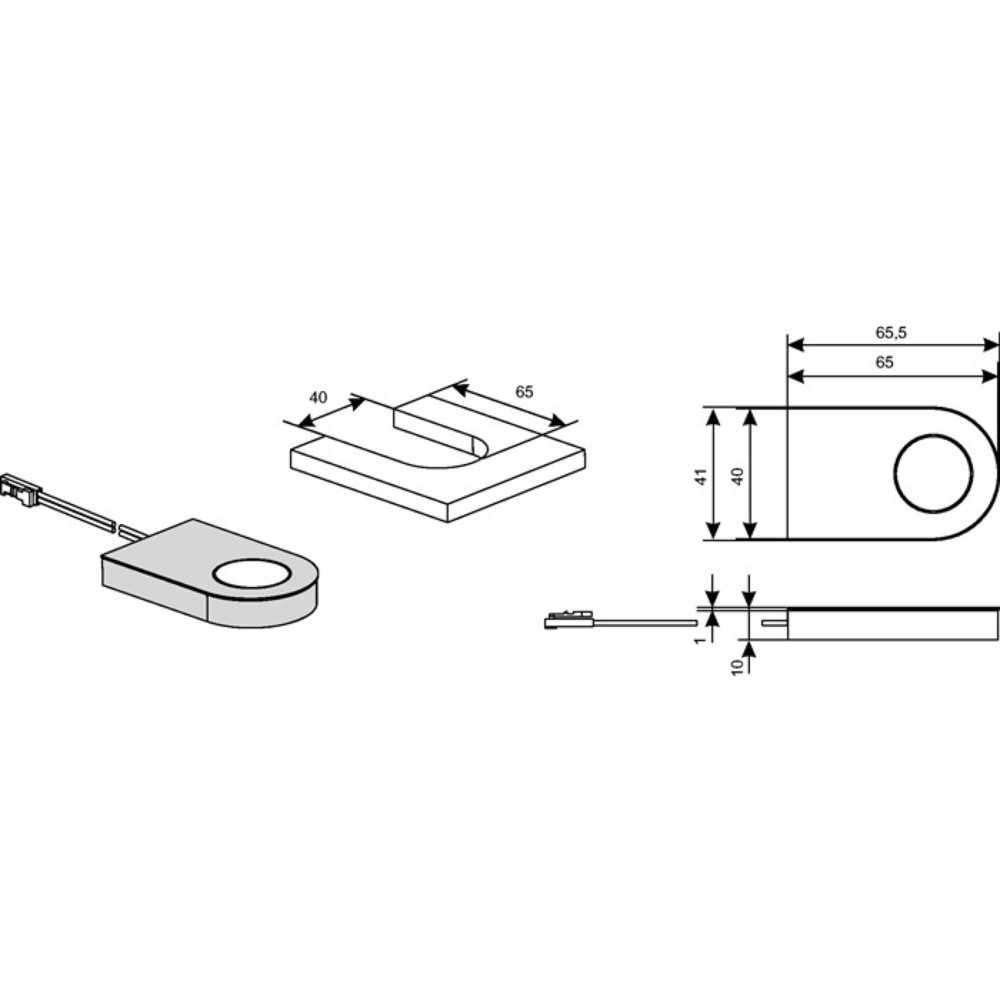 Produktabbildung Nr. 2: L&S Anbauleuchte Glaspoint, Warmweiß od. Emotion 12 V 0,8 W, Rahmenfarbe Edelstahlfarben