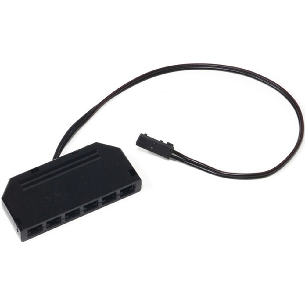 Produktabbildung: L&S LED 6-fach Verteiler, schwarz, passend für 12 V, 6-fach Verteiler