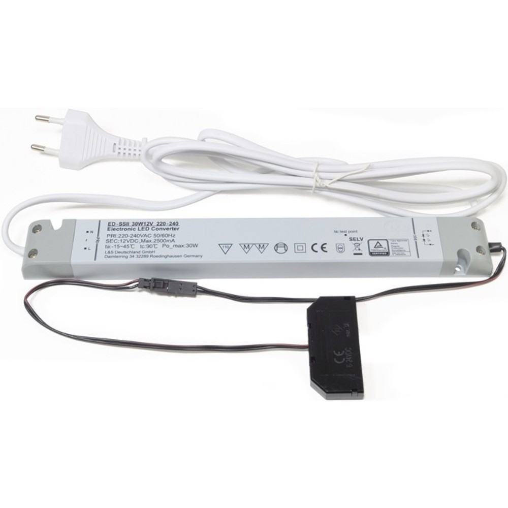 Produktabbildung: L&S LED-Konverter, 30 W, 230 V 12 V, 6-fach Verteiler