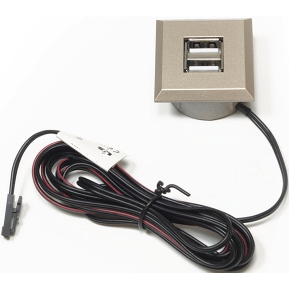 Produktabbildung: L&S USB Doppelsteckdose, 1x2,1 A ≥ 10,5 W, 12 V 5 V
