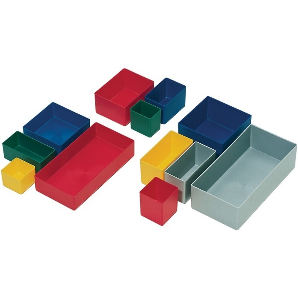 Produktabbildung: LA-KA-PE Einsatzkasten, blau PS, 49 x 49 x 40 mm, für Schubalden u. Sortimenskästen