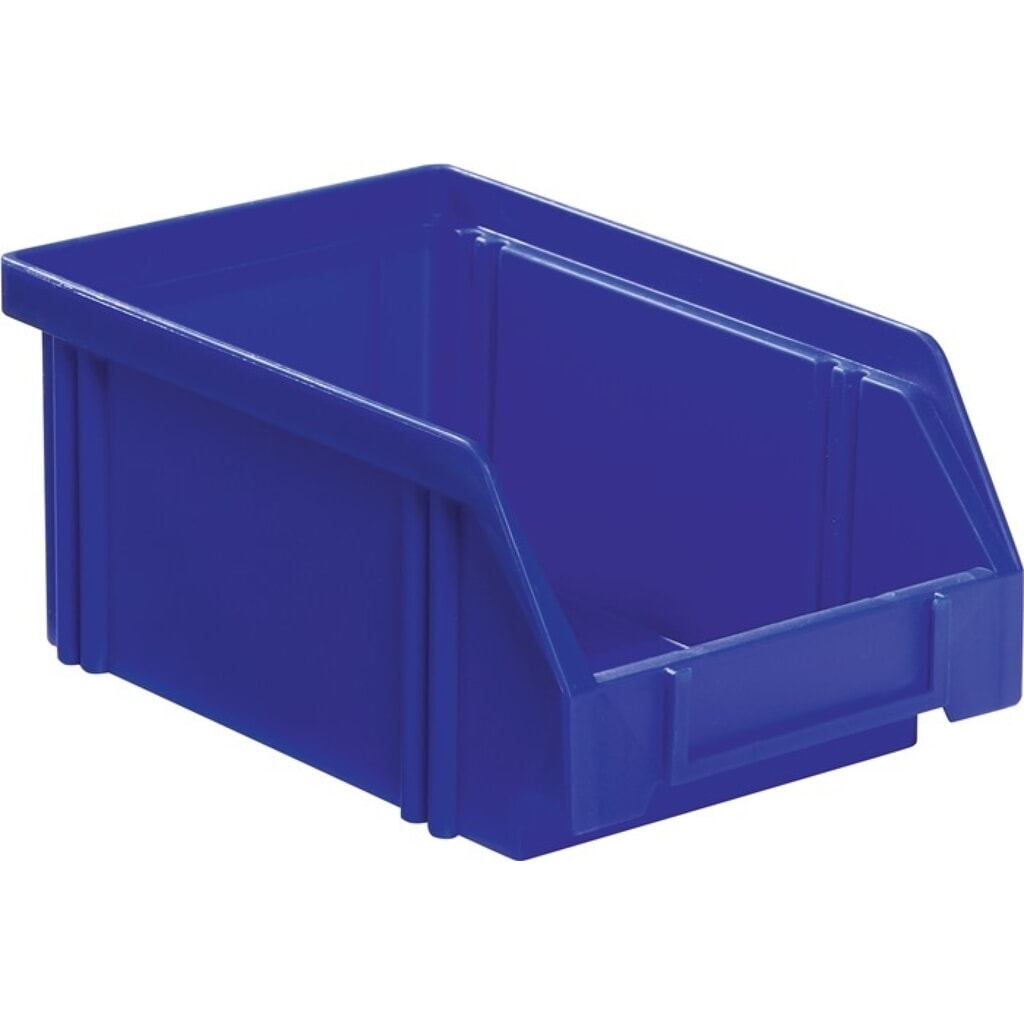 Produktabbildung: LA-KA-PE Sichtlagerkasten, PS blau, L160/140xB105xH75mm