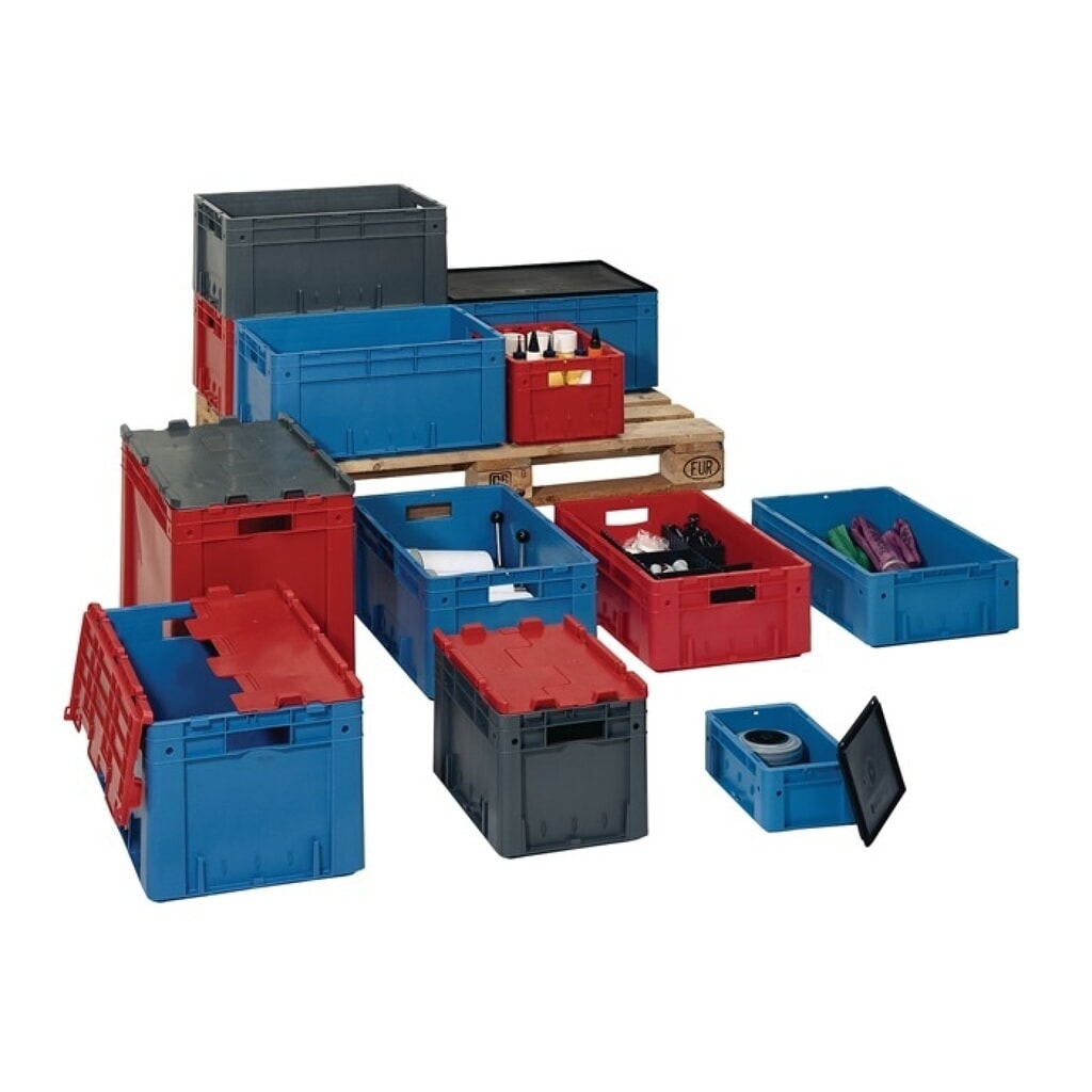 LA-KA-PE Eurobox, blau PP Schwerlast, L400xB300xH175mm, Seitenwände geschlossen Produktabbildung: LA-KA-PE Eurobox, blau PP Schwerlast, L400xB300xH175mm, Seitenwände geschlossen