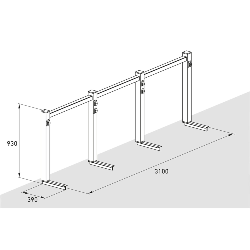 Produktabbildung Nr. 8: Lademodul für wsm® Anlehnparker, 1-seitige Radeinstellung, Breite 3.100 mm, 6 Stellplätze