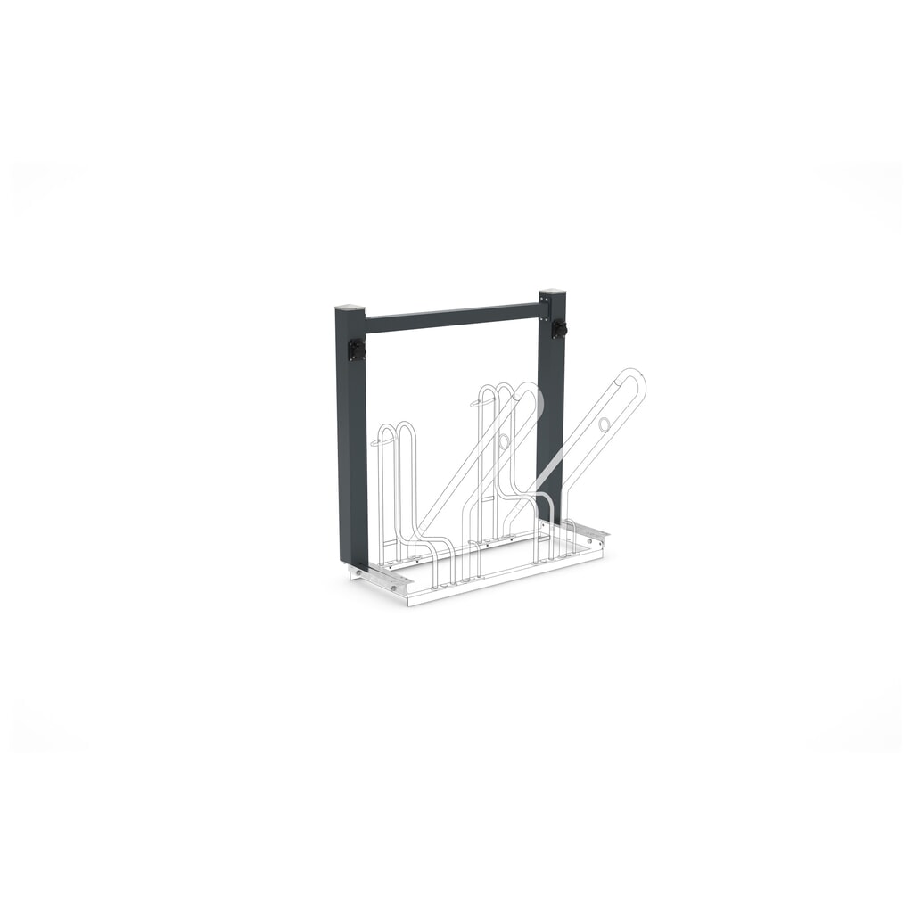 Produktabbildung: Lademodul für wsm® Anlehnparker, 1-seitige Radeinstellung, Breite 1.100 mm, 2 Stellplätze