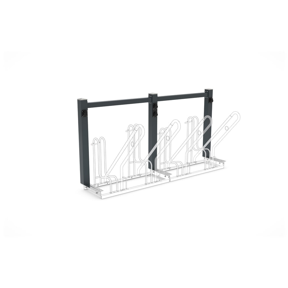 Produktabbildung Nr. 1: Lademodul für wsm® Anlehnparker, 1-seitige Radeinstellung, Breite 2.100 mm, 4 Stellplätze