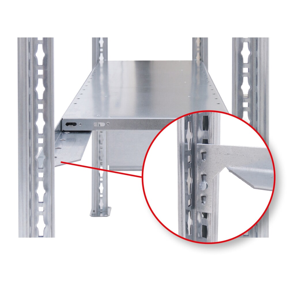 Produktabbildung Nr. 3: Längenriegel für SCHULTE Fachbodenregal, verzinkt, Breite 750 mm, geeignet für Fachboden MULTIplus250/330
