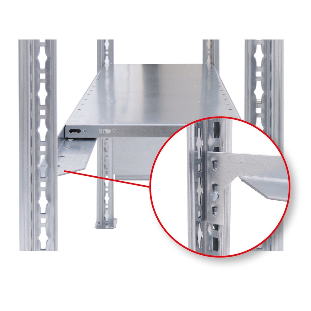 Produktabbildung Nr. 3: Längenriegel für SCHULTE Fachbodenregal, verzinkt, Breite 750 mm, geeignet für Fachboden MULTIplus85/150