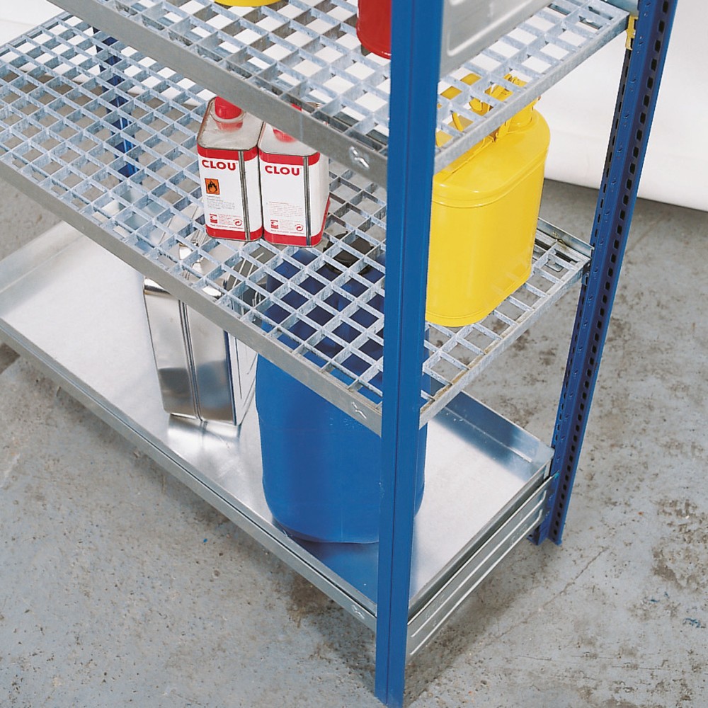 Produktabbildung: Lagerebene für asecos® Gefahrstoffregal, für gewässergefährdende Flüssigkeiten, Breite 1.060 mm