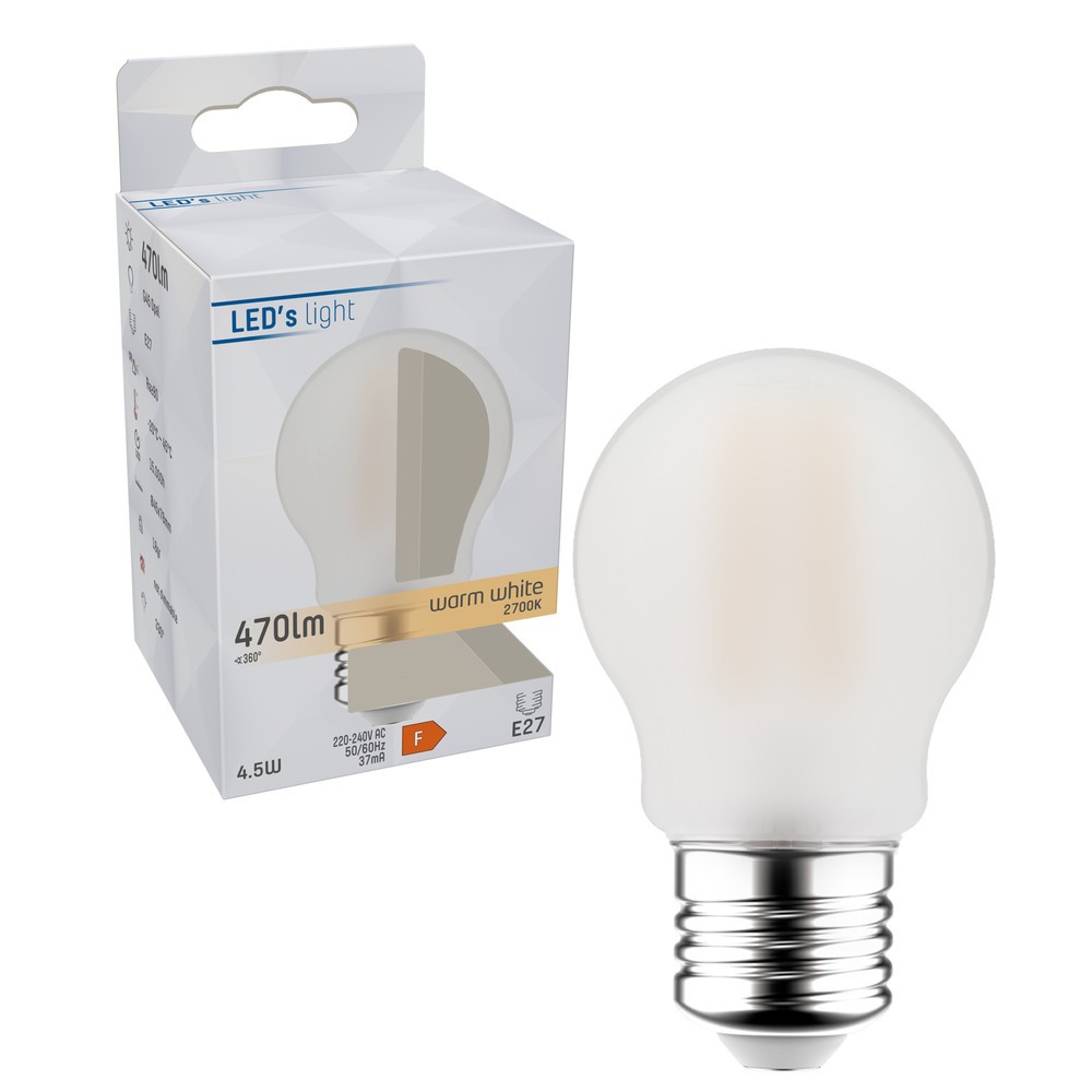 Produktabbildung Nr. 2: LED Filament Leuchtmittel - Globe G45 E27 4,5W 470lm 2700K opal 330°