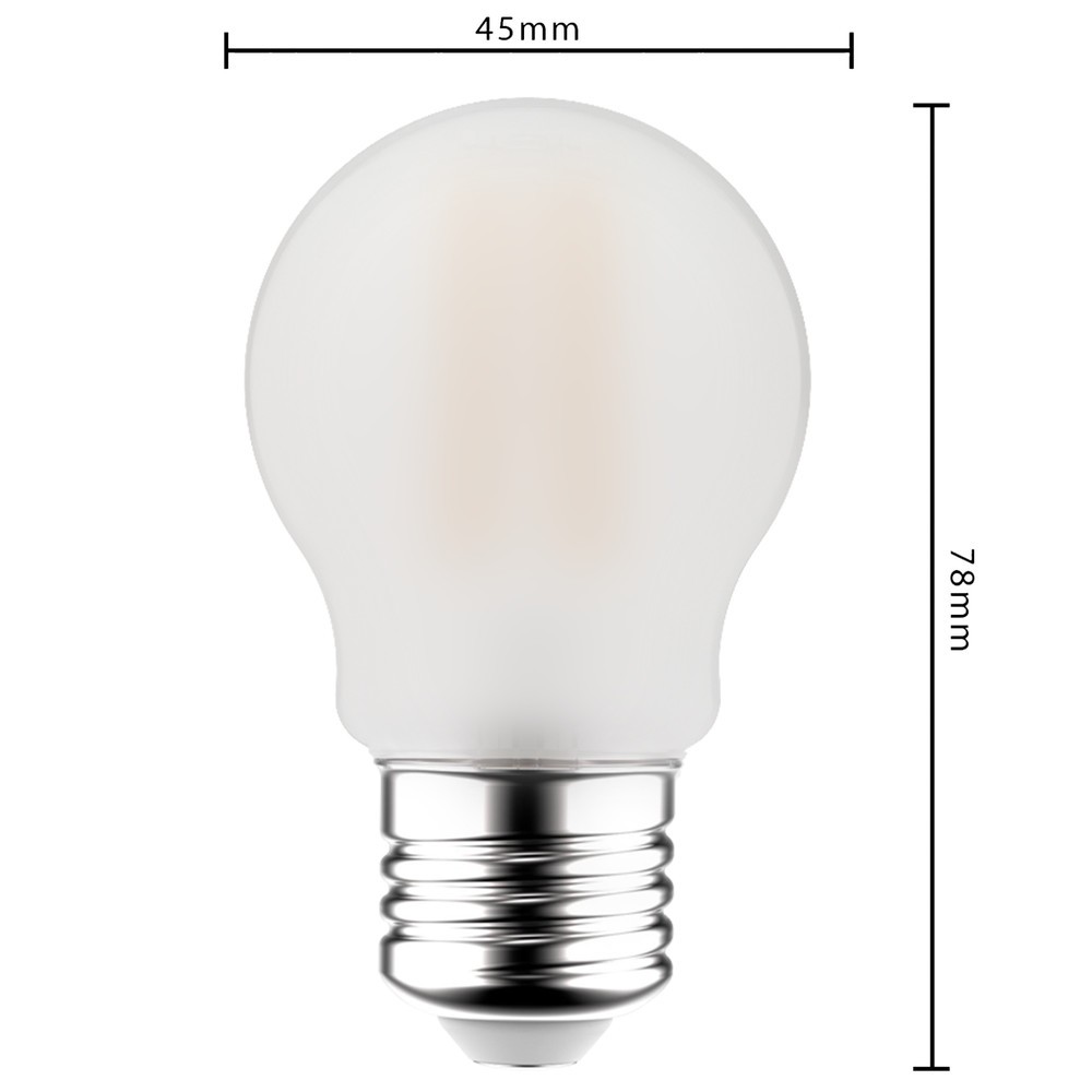 Produktabbildung Nr. 4: LED Filament Leuchtmittel - Globe G45 E27 4,5W 470lm 2700K opal 330°