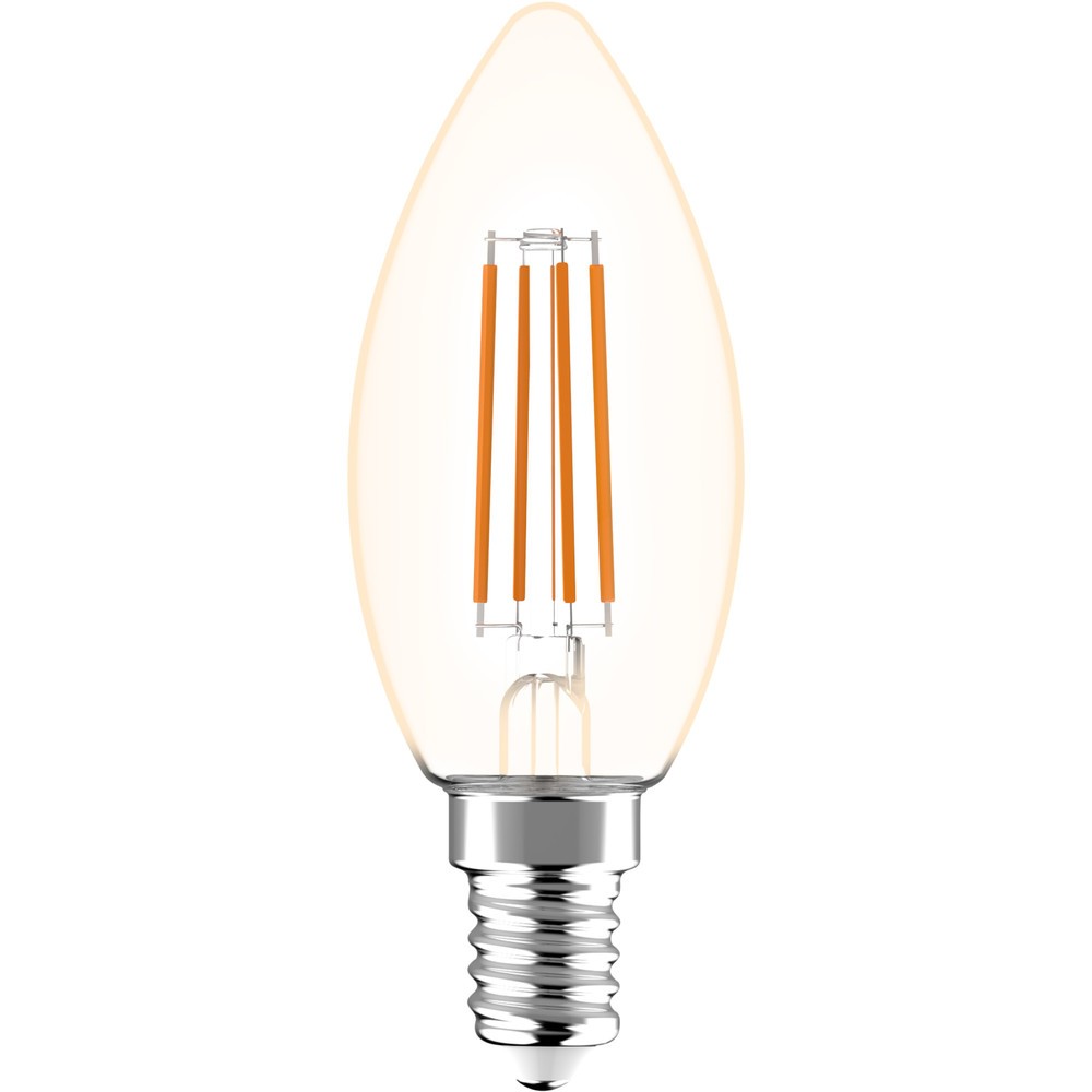 Produktabbildung Nr. 3: LED Filament Leuchtmittel - Kerze C35 E14 4,5W 470lm 2700K klar 330° - 3er-Pack