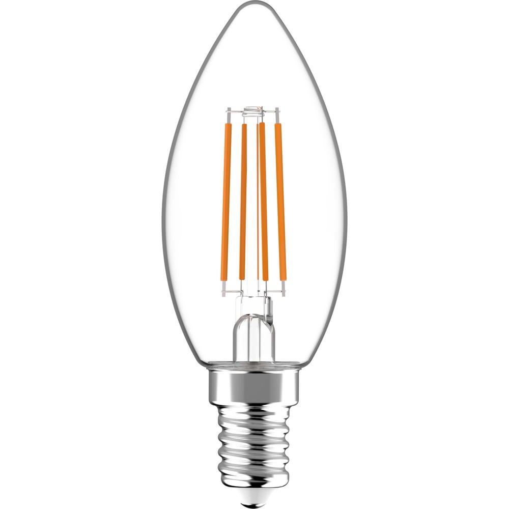 Produktabbildung: LED Filament Leuchtmittel - Kerze C35 E14 4,5W 470lm 2700K klar 330°