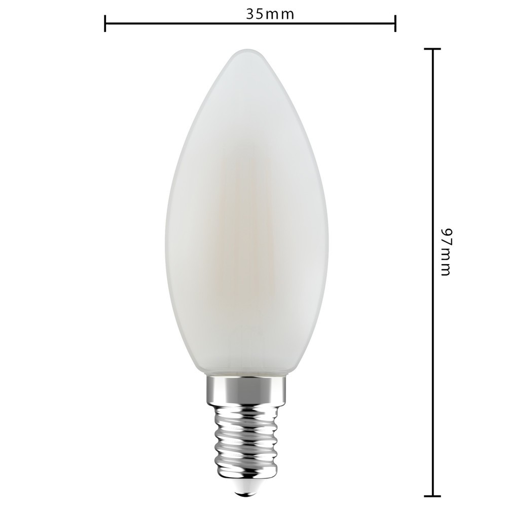 Produktabbildung Nr. 4: LED Filament Leuchtmittel - Kerze C35 E14 4,5W 470lm 2700K opal 330°