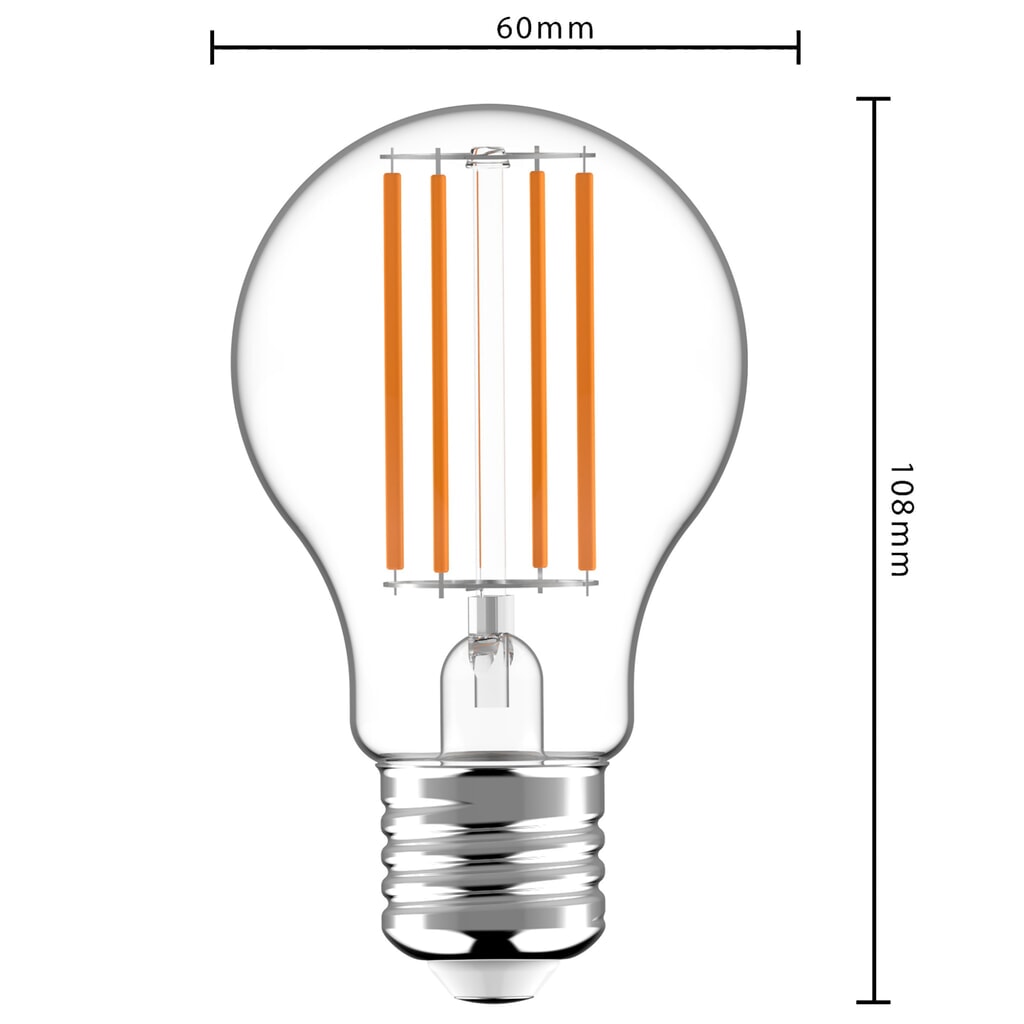 Produktabbildung Nr. 4: LED Filament Leuchtmittel - Klassisch A60 E27 2,2W 470lm 3000K klar 320°