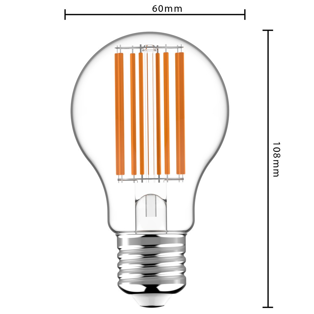 Produktabbildung Nr. 4: LED Filament Leuchtmittel - Klassisch A60 E27 3,8W 806lm 3000K klar 330°