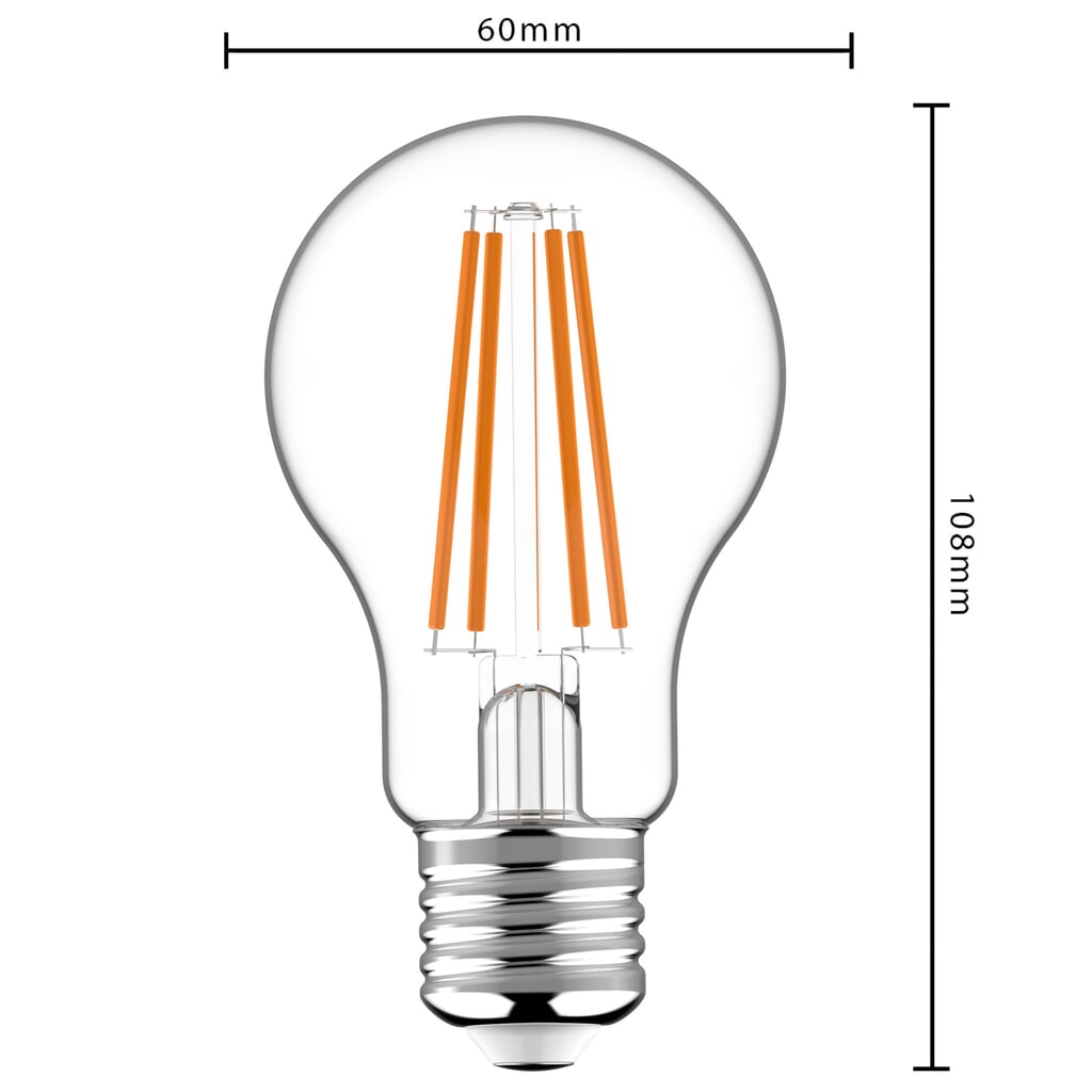 Produktabbildung Nr. 4: LED Filament Leuchtmittel - Klassisch A60 E27 7W 806lm 2700K klar 330° dimmbar