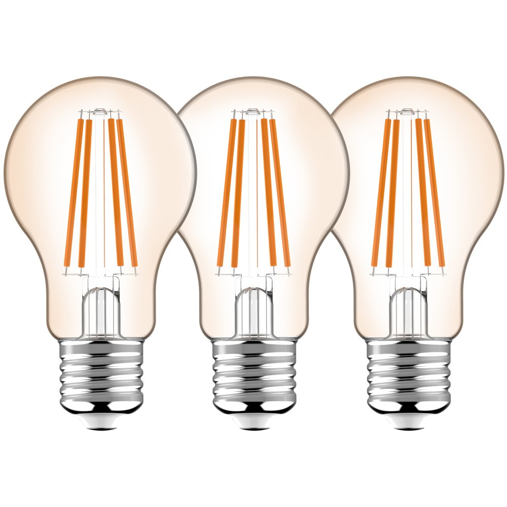 Produktabbildung Nr. 3: LED Filament Leuchtmittel - Klassisch A60 E27 7W 806lm 2700K klar 330° - 3er-Pack