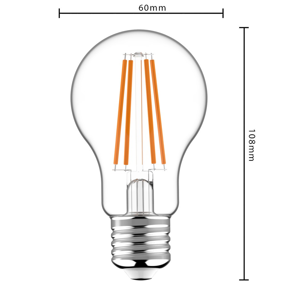 Produktabbildung Nr. 5: LED Filament Leuchtmittel - Klassisch A60 E27 7W 806lm 2700K klar 330° - 3er-Pack