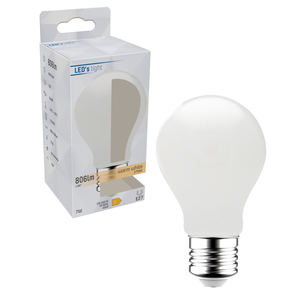 Produktabbildung Nr. 2: LED Filament Leuchtmittel - Klassisch A60 E27 7W 806lm 2700K opal 330°