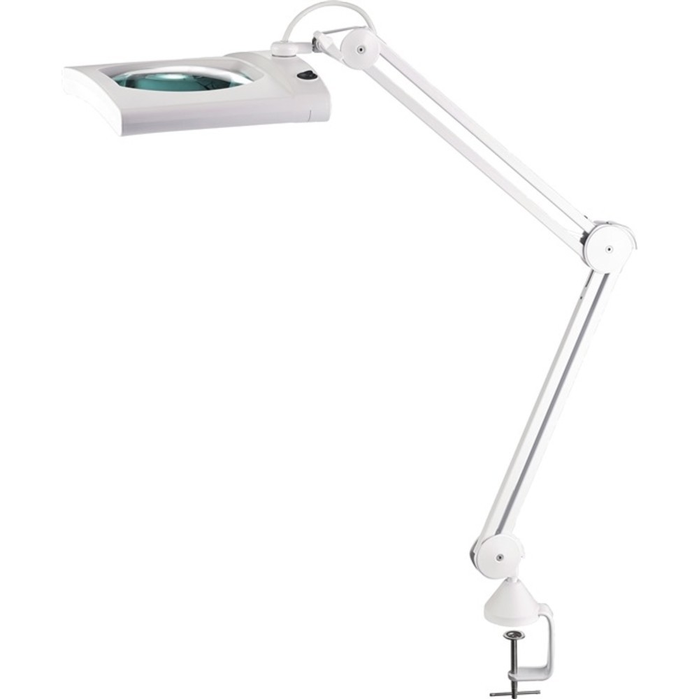 Produktabbildung Nr. 2: LED-Lupenleuchte Glaslinse 190,5mm (7,5 ") Tischklemme weiß Abdeckung,ecki. Kopf