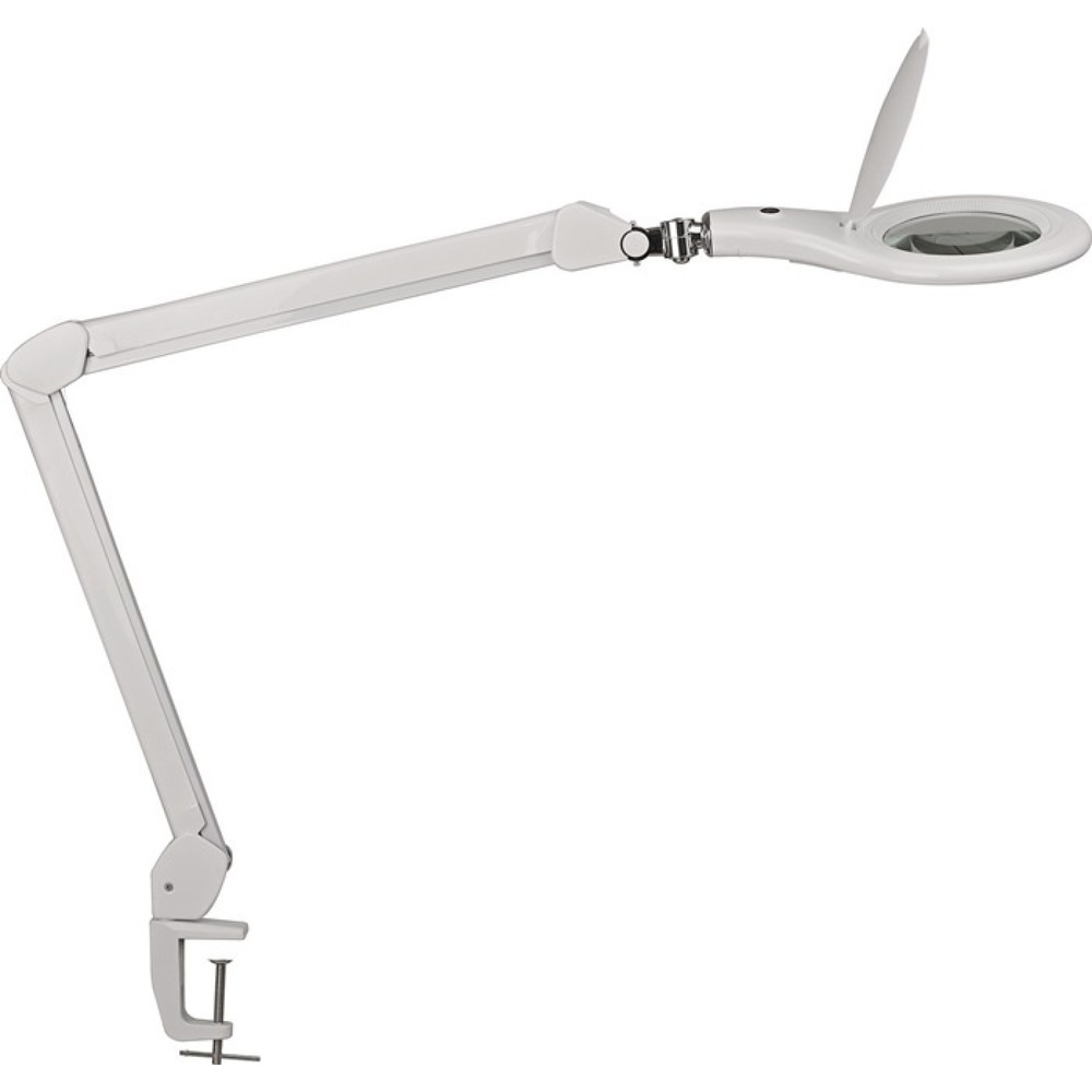 Produktabbildung Nr. 1: LED-Lupenleuchte, Tischklemme, Glaslinse 127 (5 ″), weiß