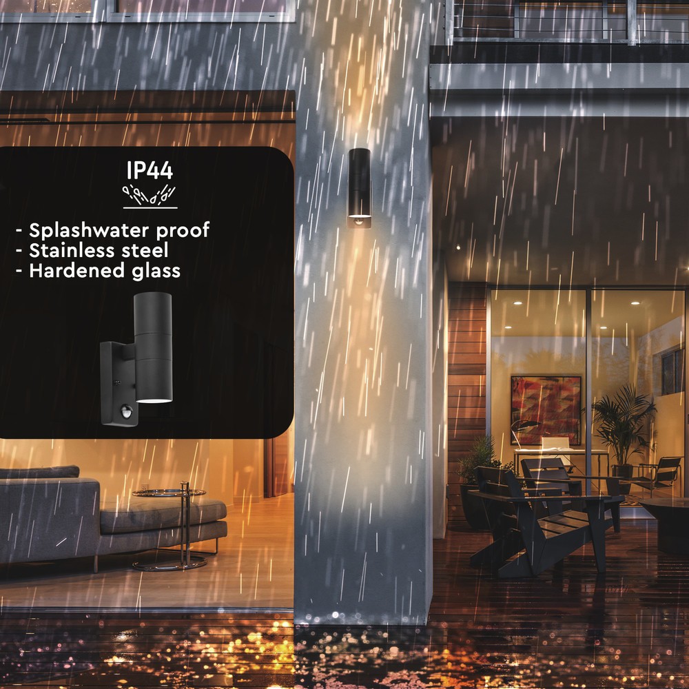 Produktabbildung Nr. 8: LED Outdoor-Wandleuchte Calabar - 2xGU10 IP44 Sensor - rostfreier Stahl