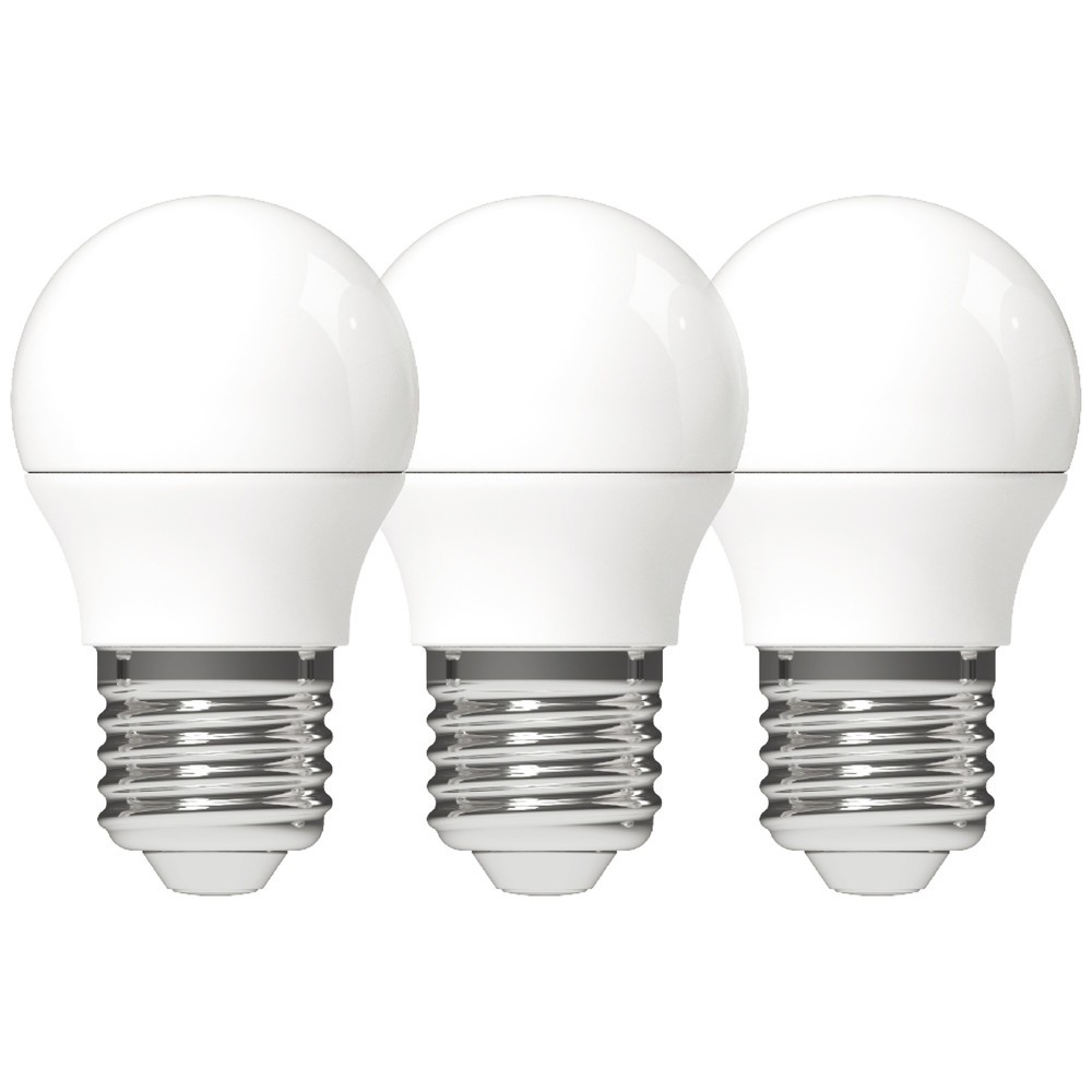 Produktabbildung: LED SMD Leuchtmittel - Globe G45 E27 4,9W 470lm 2700K opal 150° - 3er-Sparpack