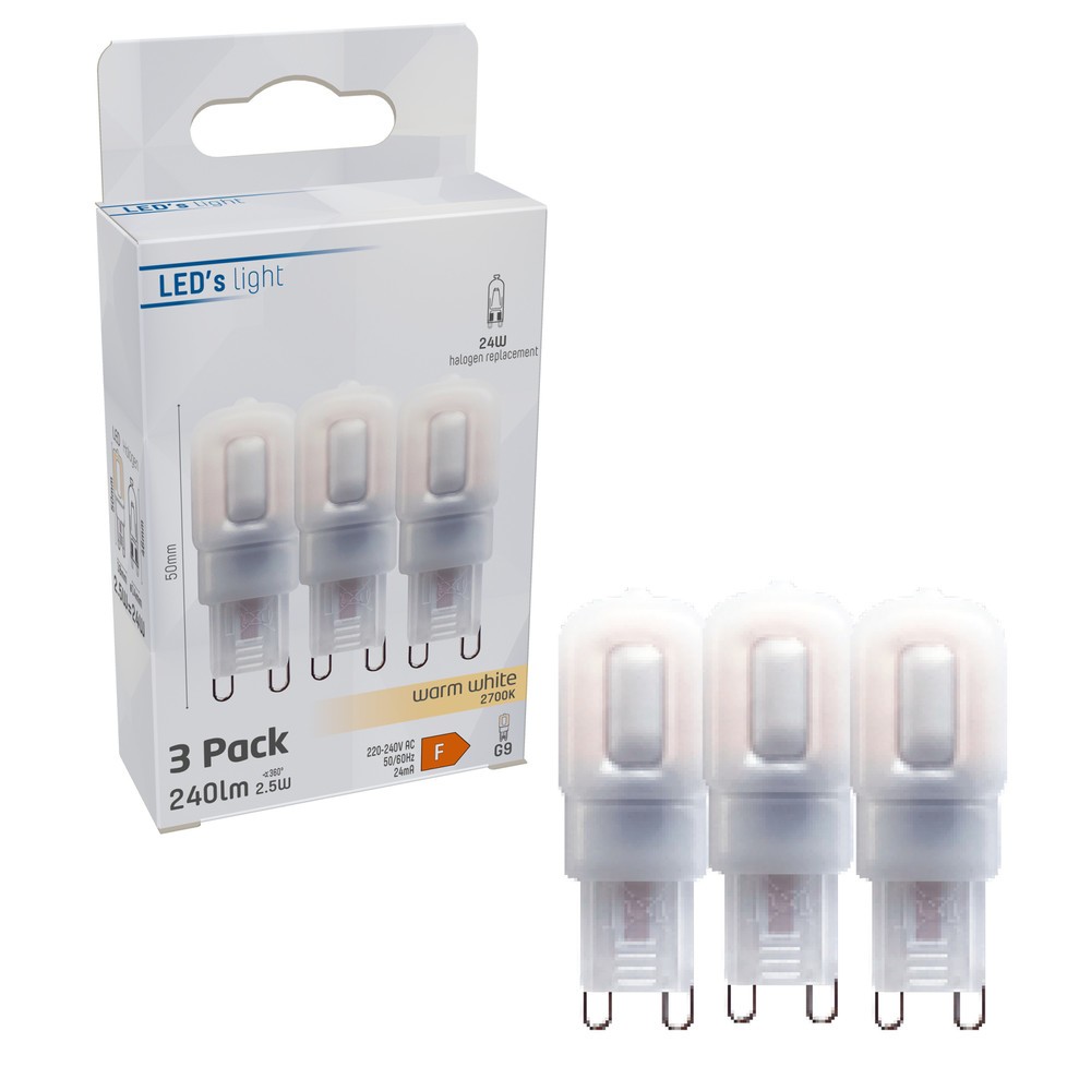 Produktabbildung Nr. 2: LED SMD Leuchtmittel - Kapsel G9 G9 2,5W 240lm 2700K gefrostet 270° - 3er-Sparpack