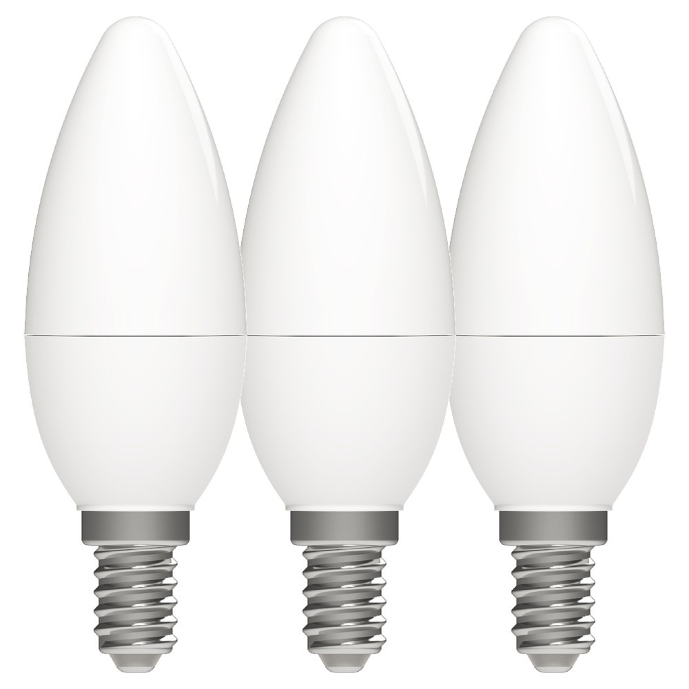 Produktabbildung: LED SMD Leuchtmittel - Kerze C35 E14 4,9W 470lm 2700K opal 240° - 3er-Sparpack