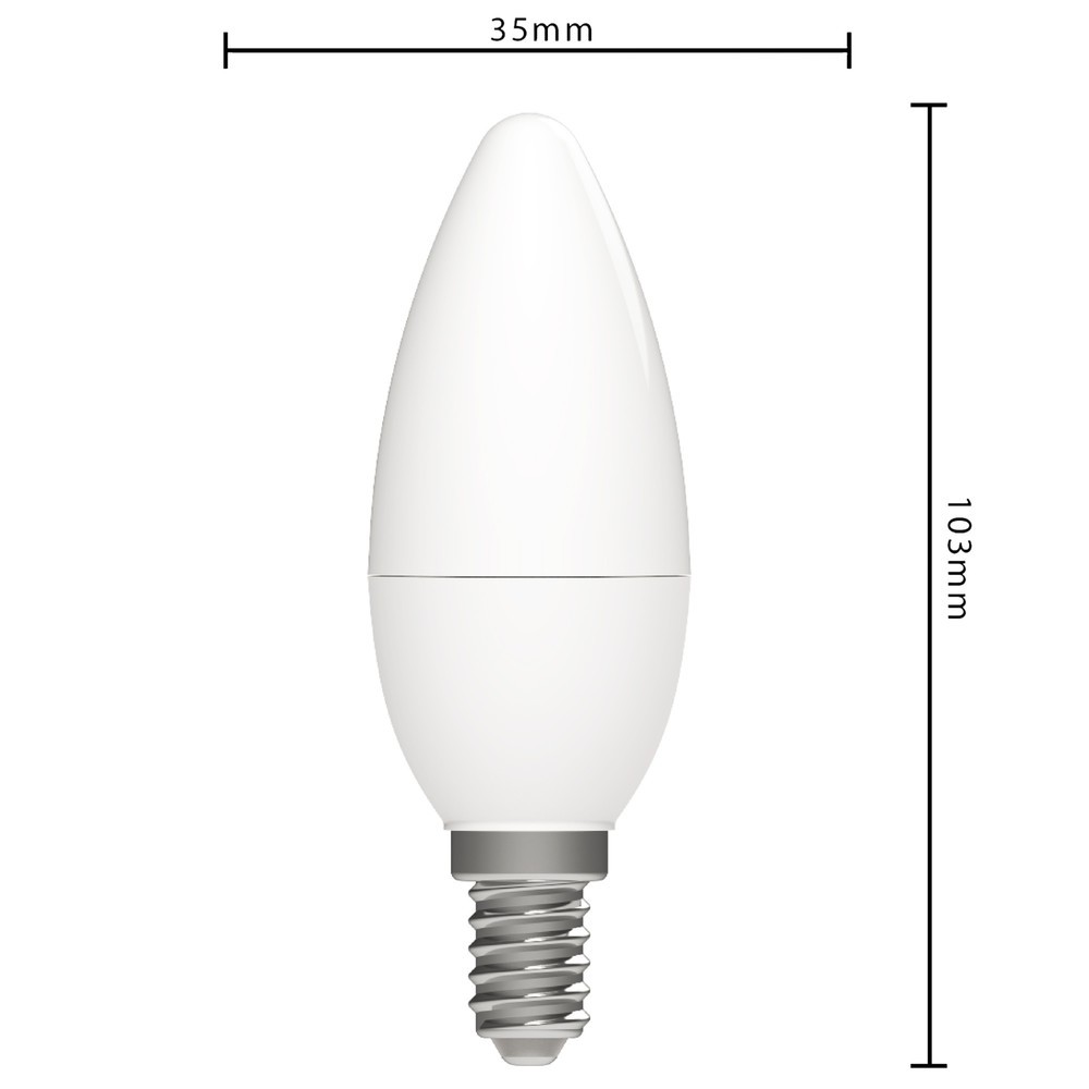Produktabbildung Nr. 5: LED SMD Leuchtmittel - Kerze C35 E14 4,9W 470lm 2700K opal 240° - 3er-Sparpack