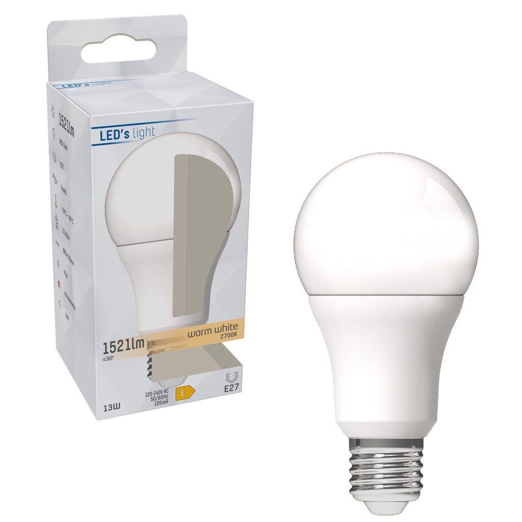 Produktabbildung Nr. 2: LED SMD Leuchtmittel - Klassisch A60 E27 13W 1521lm 2700K opal 180°
