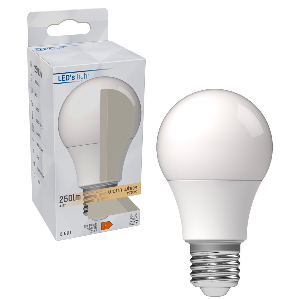 Produktabbildung Nr. 2: LED SMD Leuchtmittel - Klassisch A60 E27 2,5W 250lm 2700K opal 180°