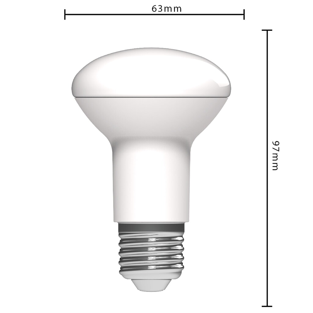 LED SMD Leuchtmittel - Pilzkopf R63 E27 7W 806lm 2700K opal 120° Produktabbildung Nr. 4: LED SMD Leuchtmittel - Pilzkopf R63 E27 7W 806lm 2700K opal 120°