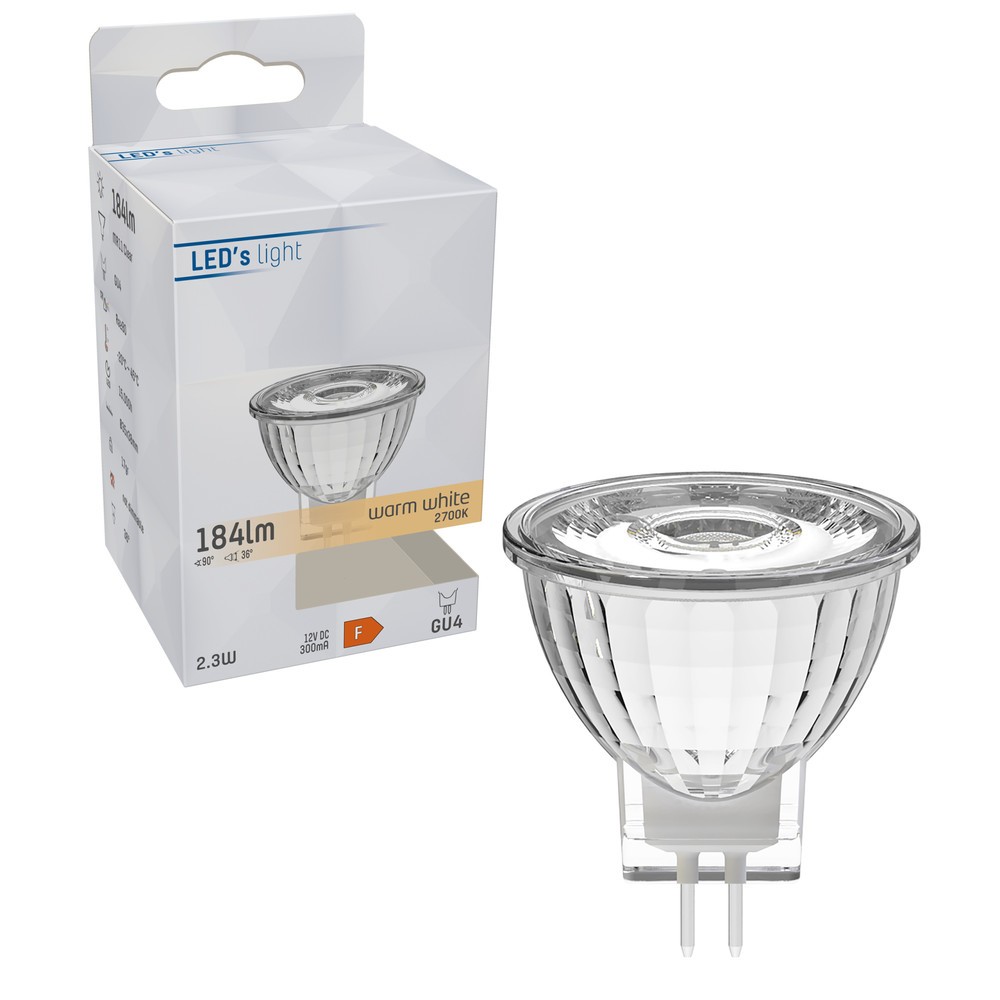 Produktabbildung Nr. 2: LED SMD Leuchtmittel - Spot MR11 GU4 2,3W 184lm 2700K klar 36°