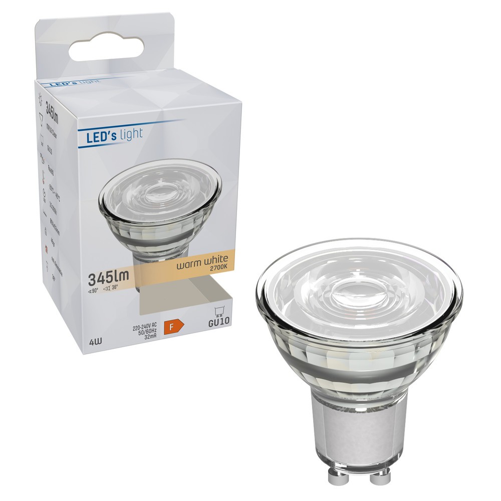 Produktabbildung Nr. 2: LED SMD Leuchtmittel - Spot MR16 GU10 4W 345lm 2700K klar 36°