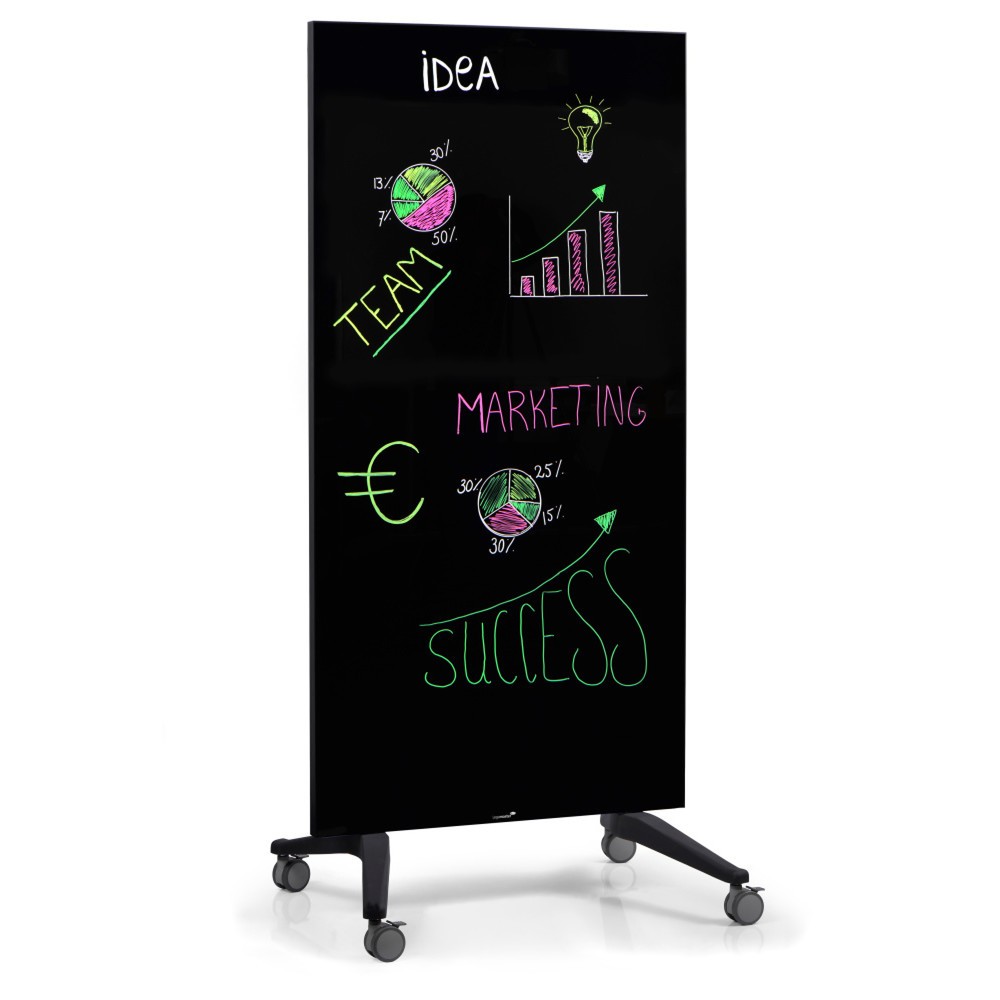 Produktabbildung Nr. 3: Legamaster Mobiles Glasboard, magnethaftend, HxB 1.750 x 900 mm, schwarz