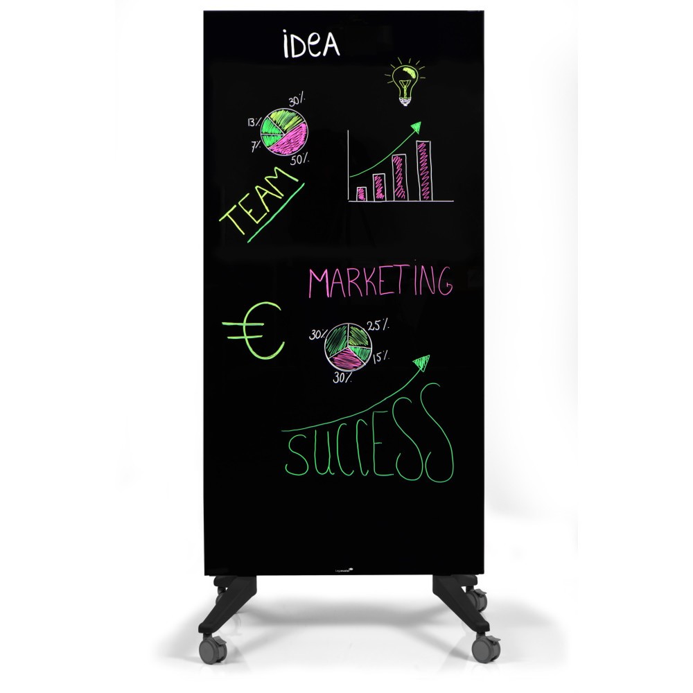 Produktabbildung Nr. 6: Legamaster Mobiles Glasboard, magnethaftend, HxB 1.750 x 900 mm, schwarz
