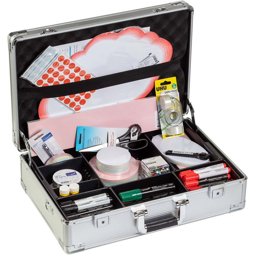 Produktabbildung Nr. 3: Legamaster Moderatorenkoffer PROFESSIONAL, silber, HxBxT 350 x 540 x 160, 3.200-teilig