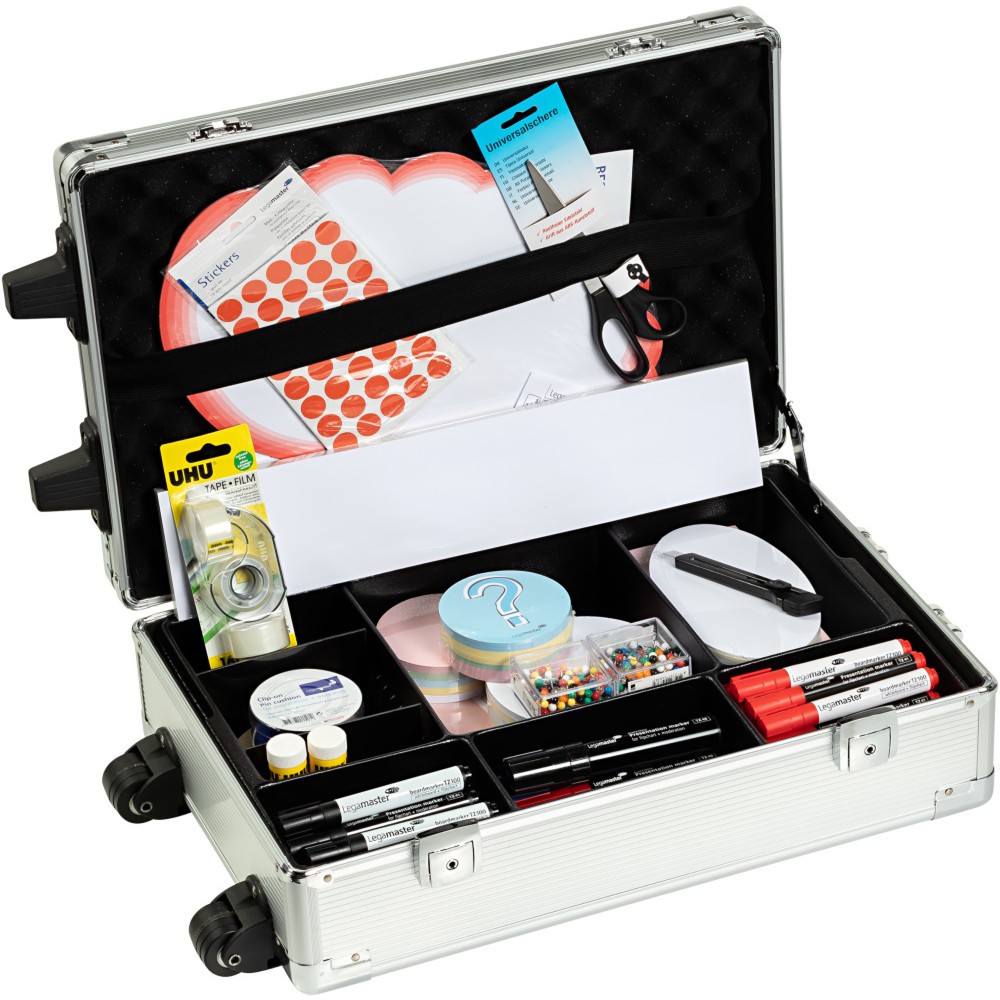 Produktabbildung Nr. 3: Legamaster Moderatorentrolley PROFESSIONAL, silber, HxBxT 540 x 350 x 160 mm, 3.200-teilig