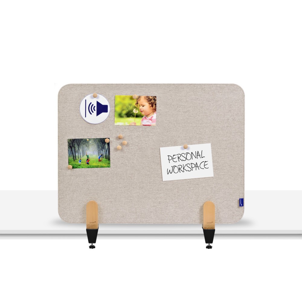 Produktabbildung Nr. 4: Legamaster Textil-Tischtrennwand ELEMENTS, schallabsorbierend, mit Tischklemmen, HxB 600 x 800 mm, beige