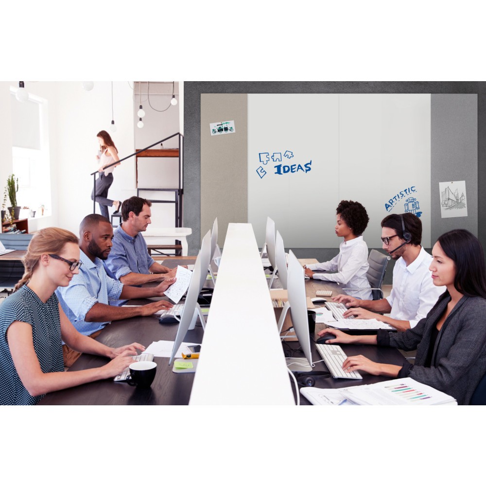 Produktabbildung Nr. 5: Legamaster Textilpinnwand WALL-UP, schallabsorbierend, HxB 2.000 x 595 mm, grau