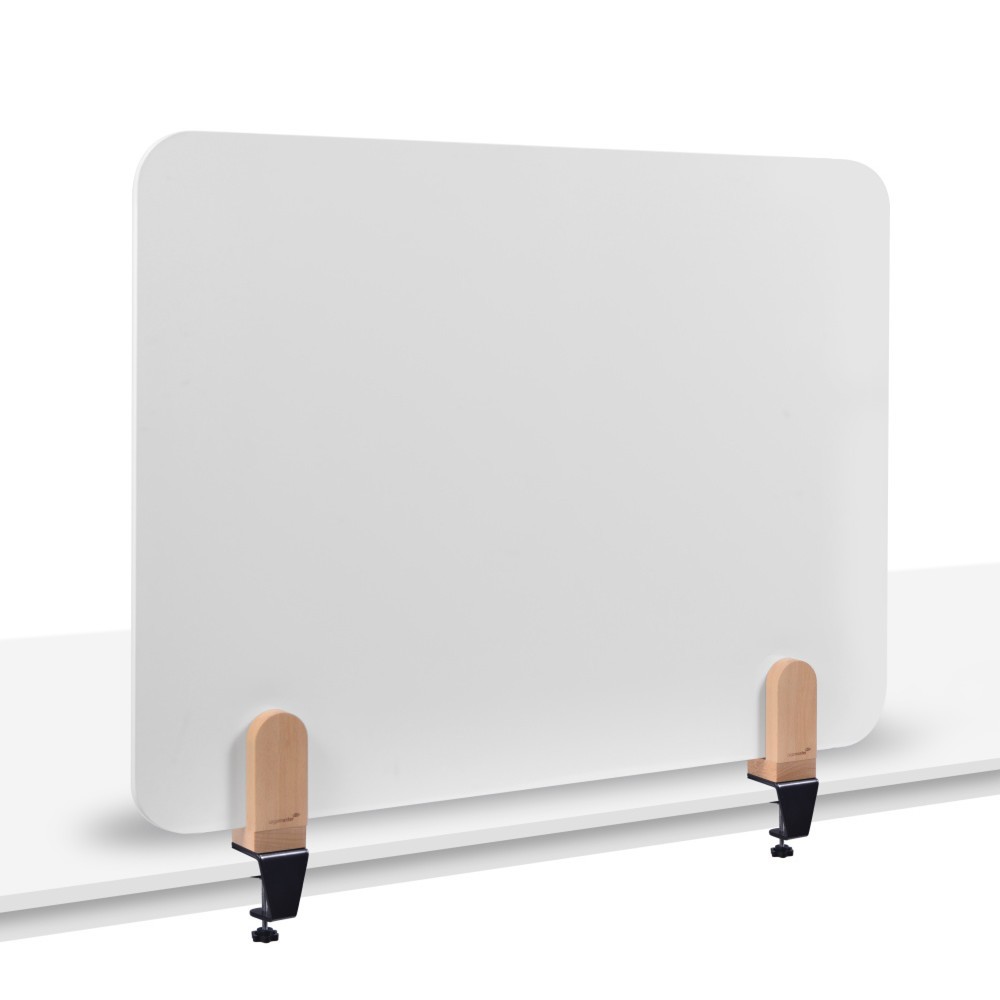 Produktabbildung: Legamaster Tischtrennwand ELEMENTS, mit Whiteboard-Oberfläche, mit Tischklemmen, HxB 600 x 800 mm