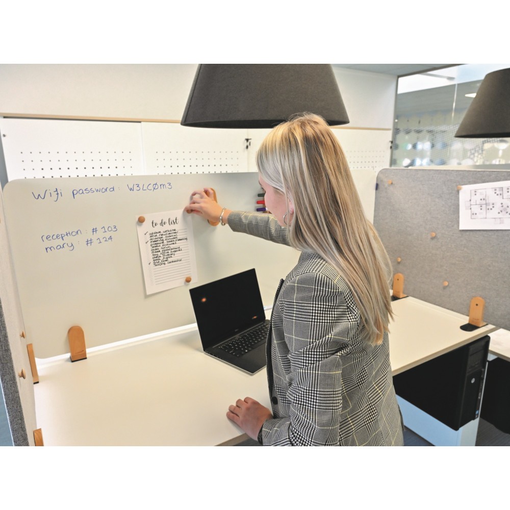 Produktabbildung Nr. 3: Legamaster Tischtrennwand ELEMENTS, mit Whiteboard-Oberfläche, mit Tischklemmen, HxB 600 x 800 mm