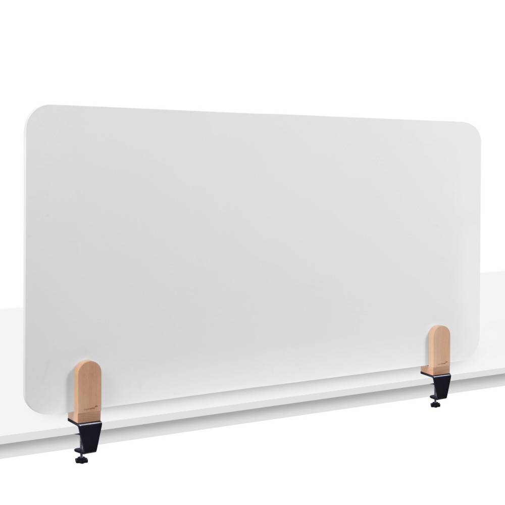 Produktabbildung: Legamaster Tischtrennwand ELEMENTS, mit Whiteboard-Oberfläche, mit Tischklemmen, HxB 600 x 1.200 mm