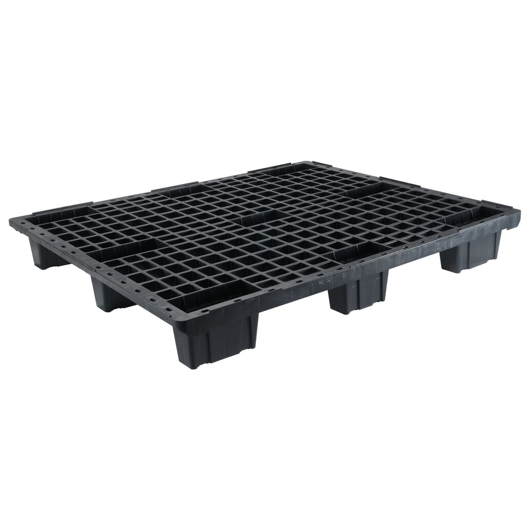 Produktabbildung: Leicht-Palette aus HDPE, statische Tragkraft 1.800 kg, 1.200 x 1.000 mm, 9 Füße