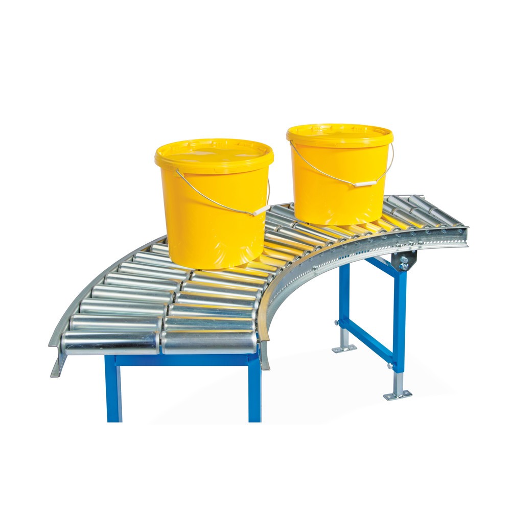 Produktabbildung Nr. 2: Leicht-Rollenbahn, 45˚ Kurve, Stahlrollen, Ø 50 mm, Bahnbreite 600 mm, Achsabstand 75 mm